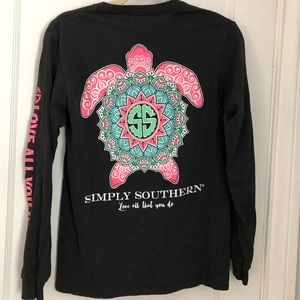 Simply southern black and pink long sleeve